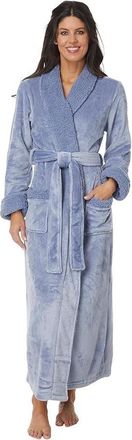 Natori Robe Womens Ocean Storm Plush Sherpa Wrap Front Tie Waist Cozy DDR451