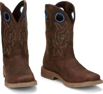Justin Boots Mens All Around Waterproof Work Boots In Walnut