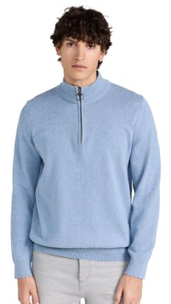 Barbour Mens Cotton Half Zip Sweater Dark Chambray Blue (UK, Alpha, S, Regular, Regular, Dark Chambray)