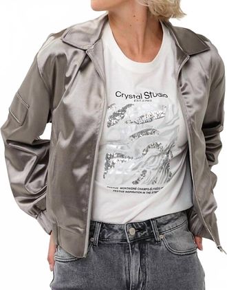 Esqualo Metallic Jacket In Silver