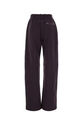 Maison Margiela Womens Aubergine Cotton Joggers Darkpurple Exterior: Pantaloni