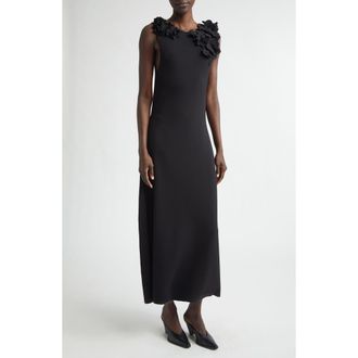 Altuzarra Woolfe Floral Appliqu&eacute; Sleeveless Sweater Dress in 000001 Black at Nordstrom, Size X-Small