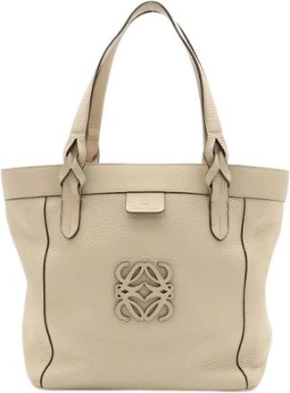 Loewe Pre-owned Tote Bag - Dames - Vintage Shopper - Beige - ONE Size - Leer - Vintage