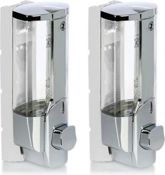 OEM 2 Dispensadores De Jab&oacute;n De Pared - Dispensador De Jab&oacute;n Recargable Para Gel De Ducha Y Champ&uacute; (cromado)