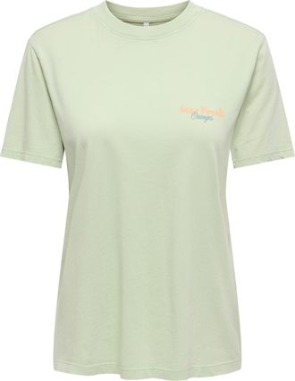 Only Kurzarmshirt ONLY ONLLUCY MONJA SS TOP JRS NOOS, Damen, Gr. L, laurel gr&uuml;n print:stay fresh, Jersey, Obermaterial: 100% Baumwolle, bedruckt, regular f