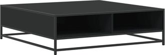 vidaXL Coffee Table Black 100x100x30 cm Engineered Wood and Metal vidaXL