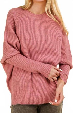 Very J Raglan Dolman Sleeve Sweater In Pink