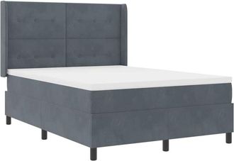 vidaXL Cama Tipo Box Spring Gris Oscuro 140 X 190 Cm Terciopelo Vidaxl