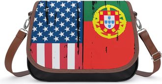 Generic U.S. And Portugal Flag Fashion Womens Crossbody Bags Novelty Handbag Shoulder Bag Purse