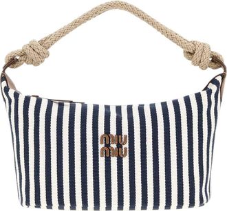 Miu Miu Blue Striped Medium Shoulder Bag