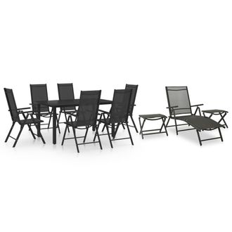 vidaXL Juego De Comedor De Jard&iacute;n 10 Piezas Negro Y Gris Antracita Vidaxl