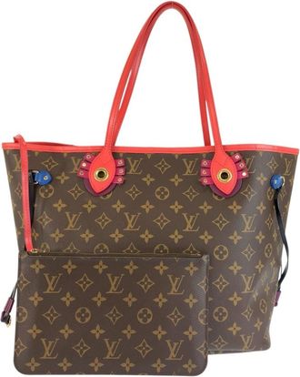 Louis Vuitton Brown Monogram Red Color Monogram Shoulder Bag Tote Bag (Pre-Owned)