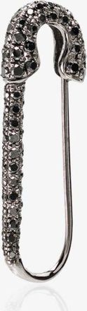 Anita Ko 18K Black Gold Diamond Safety-Pin Earring - Womens - Black Diamond/18kt Black Gold