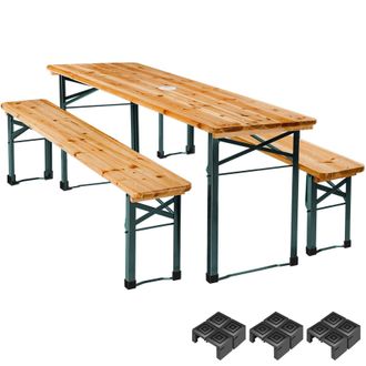 TecTake Beer Tent Set Ludwig in Brown | Size: 4 Person