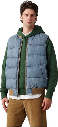 Levi's Heren-puffervest in westernstijl (Lichtblauw/bruin)