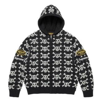 SUPREME FW26 x Vanson Leathers Skull Zip Up Hooded Sweater Black SUP-FW26-075-BLK