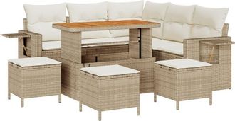 vidaXL Garden Sofa Set Manual 9 pcs Beige and cream 110 x 55 x 71 cm Vidaxl