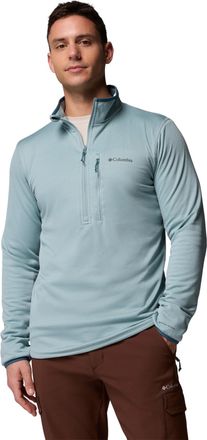 Columbia Mens Essential Hike Grid Fleece Half Zip, Crushed Blue, M