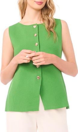 Ted Baker Sleeveless Button-Up Shirt in Green Bee at Nordstrom, Size X-Small