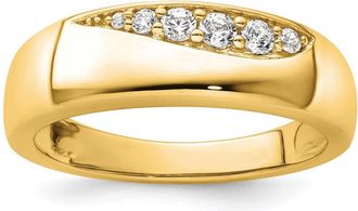 Diamond2Deal 14k Gold Lab Grown Diamond Wedding Band Ring 1/4Ct Clarity- VS Color- D-E