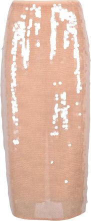 Patrizia Pepe Sequin-Embellished Longuette Skirt with Back Zip Closure