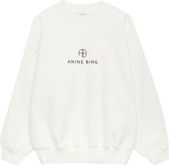 Anine Bing Jaci crew-neck sweatshirt - women - Cotton/Polyester - M - Neutrals