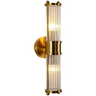 OEM Aplique De Pared Doble, Metal Dorado Con Pantalla De Cristal Para Sala De Estar, Dormitorio Y Ba&ntilde;o - Ulisem