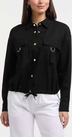 Ellen Tracy Womens Linen-Blend Safari Jacket