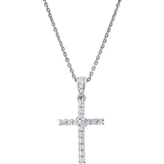 LuvMyJewelry Divine Flow 0.25 Cts Natural Diamond Cross 14K Gold Pendant in 14K White Gold at Nordstrom