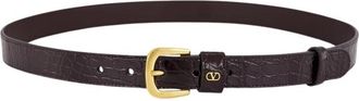 Valentino Garavani VLogo Riem - Heren - Riemen - Bruin - 95 CM - Leer - Accessoires
