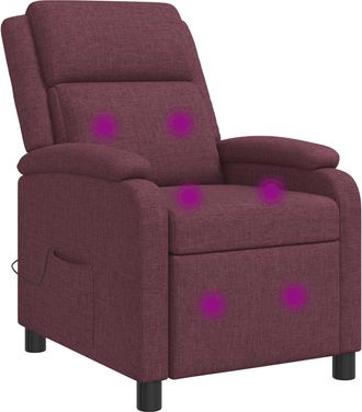 vidaXL Silla De Masajes Reclinable Morado Tela Vidaxl