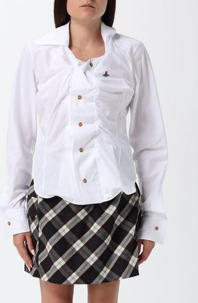 Vivienne Westwood Camicia asimmetrica in popeline di cotone con logo Orb