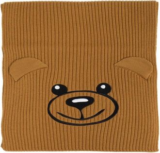 Moschino Teddy Bear Embroidered Knitted Scarf