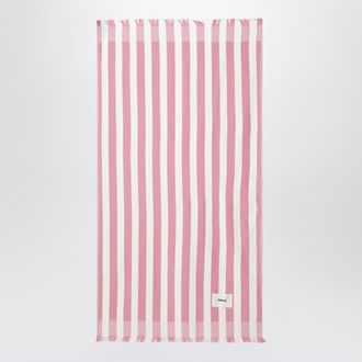 Tekla Pink/white striped beach towel