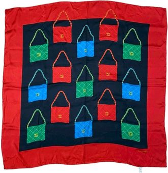 Chanel blue Color Silk Scarf (Pre-Owned)