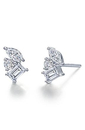 Lafonn Prismatic Simulated Diamond Stud Earrings in Silver at Nordstrom