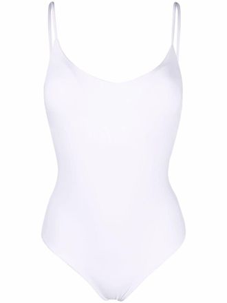 Fisico V-back swimsuit - White