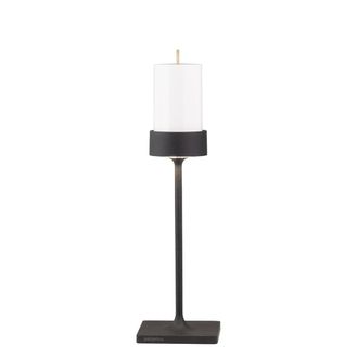 Zafferano Perpetua midi l&aacute;mpara mesa aluminio negro bater&iacute;a click, 2,2w, ip54