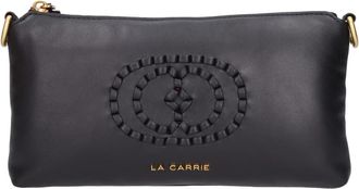 La Carrie Gevlochten Leren Tas - Dames - Clutches - Zwart - ONE Size - Leer - Tassen