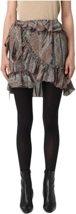 Saint Laurent Paisley Print Mini Rok met Ruches - Dames - Korte rokken - Veelkleurig - M - Rokken