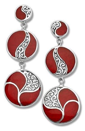 Samuel B. Graduated Drop Earrings in Red at Nordstrom Rack