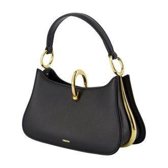 Paco Rabanne Womens Leather Calfskin Shoulder Bag Black