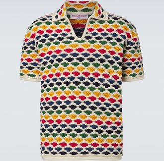 Orlebar Brown Batten crochet cotton bowling shirt