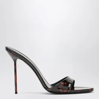 PARIS TEXAS Mules Lidia 105 in pelle verniciata Tortoise