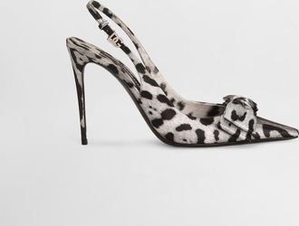 Dolce & Gabbana Leopard-print Satin Slingbacks - Woman Pumps And Slingback Print 38.5