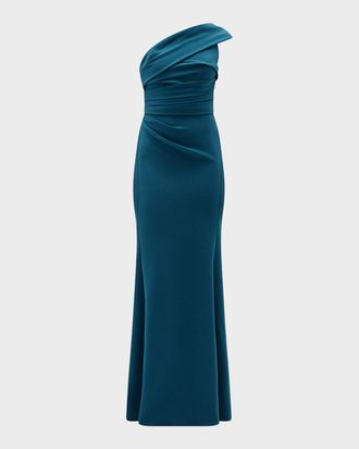 Amsale Strapless Floral Ankle-Length Dress