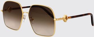 Fendi Occhiali da sole quadrati oversize in metallo con monogramma FF
