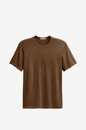 James Perse Rundhals-Kurzarm-T-Shirt aus leichtem Jersey