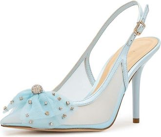 Jessica Simpson Lavilra Tulle Bow Embellished Pumps Womens Shoes Light Blue : 5.5 M, Rubber