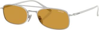 Prada D59S Zonnebril - Heren - Accessoires - Grijs - Maat: 54 MM Polyamide